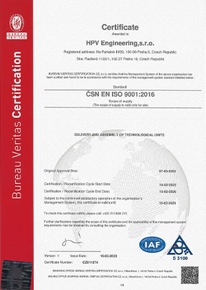 Certificate ISO 9001:2016